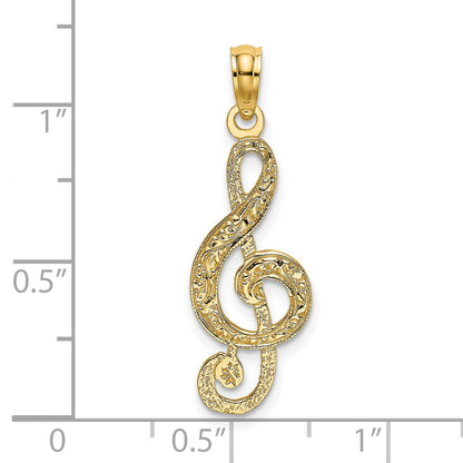 14K Yellow Gold Treble Clef Charm