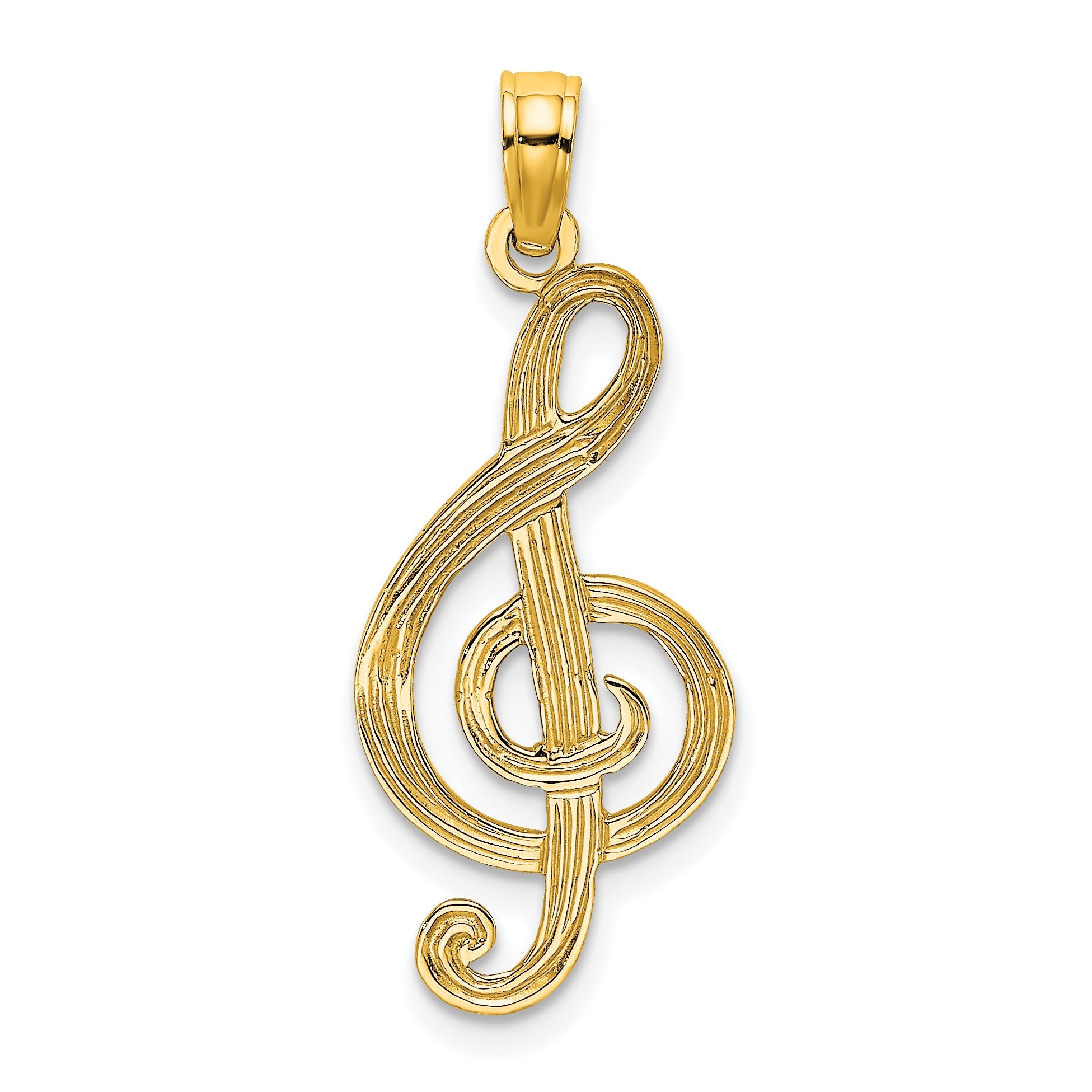 14K Yellow Gold Treble Clef Charm