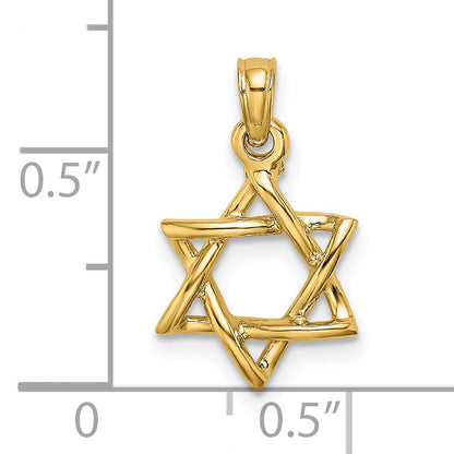 14K Yellow Gold Polished Star Of David Charm