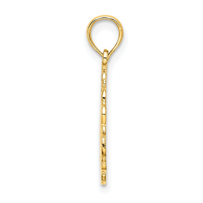 14K Yellow Gold Star Of David In Scalloped Circle Charm