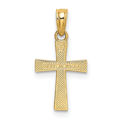 14K Yellow Gold Small Textured Cross Charm