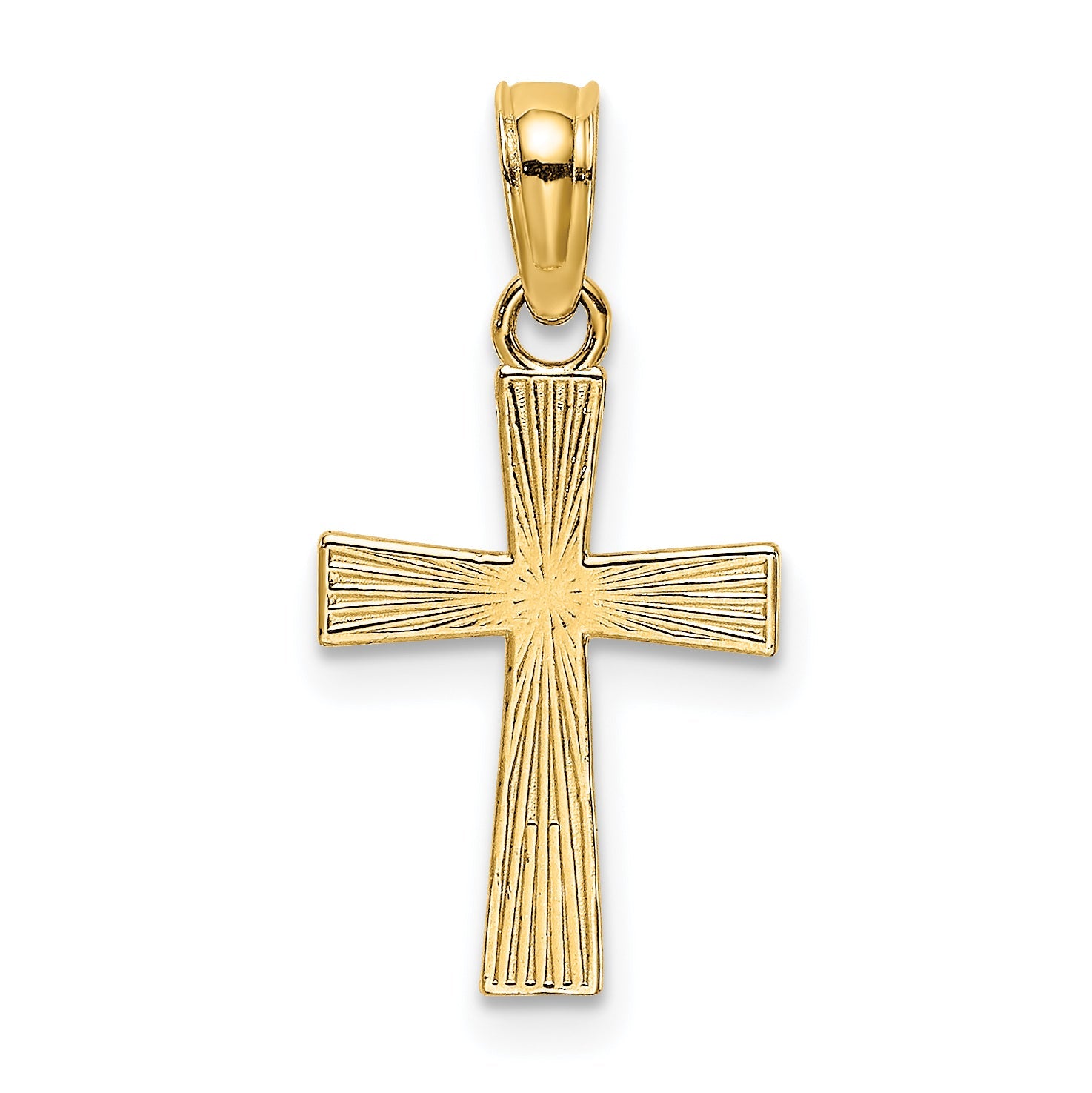 14K Yellow Gold Small Textured Cross Charm