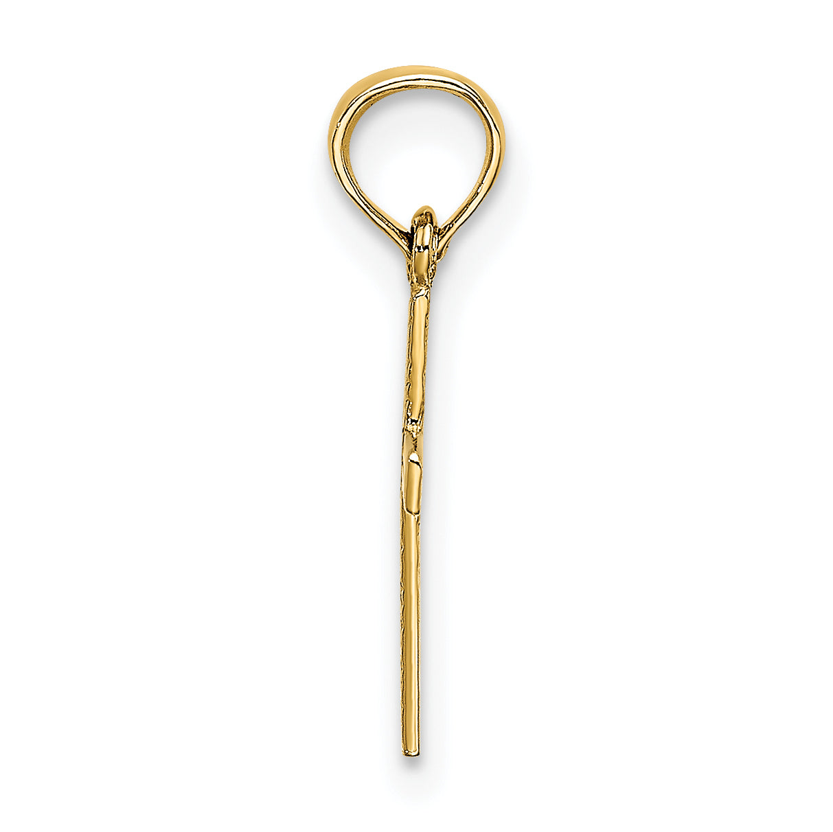 14K Yellow Gold Polished Mini Cross W/ Heart Charm