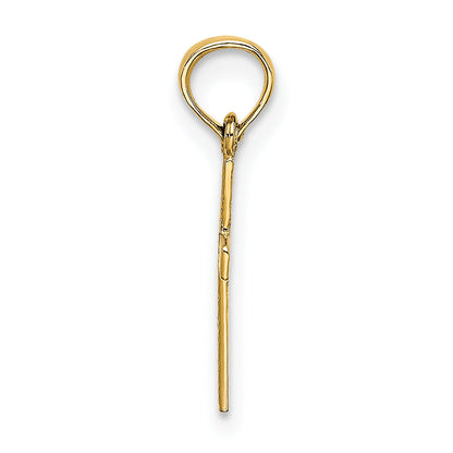 14K Yellow Gold Polished Mini Cross W/ Heart Charm