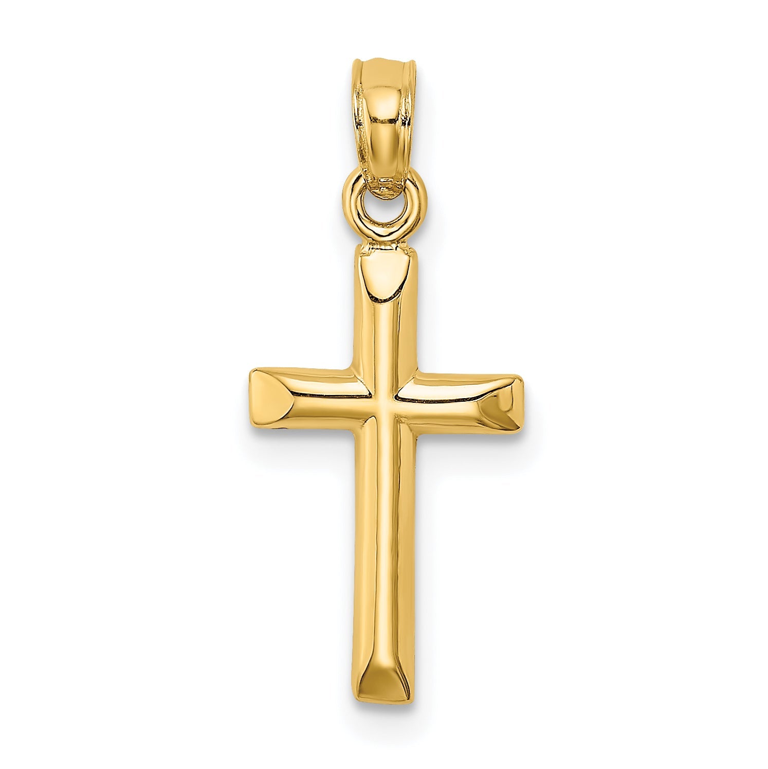 14K Yellow Gold Polished Cross Charm
