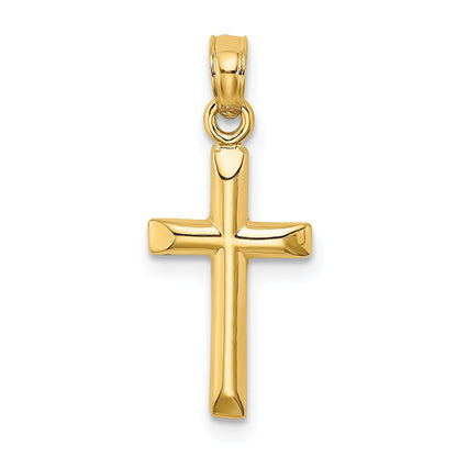 14K Yellow Gold Polished Cross Charm