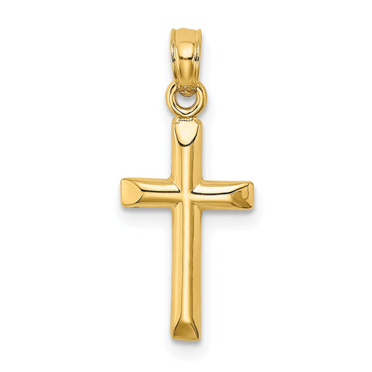 14K Yellow Gold Polished Cross Charm