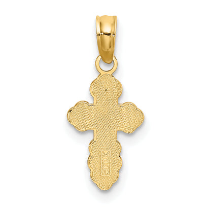 14K Yellow Gold Mini Eastern Orthodox Cross Charm