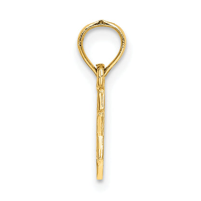 14K Yellow Gold Mini Star Of David W/ Engraved Swirl Charm