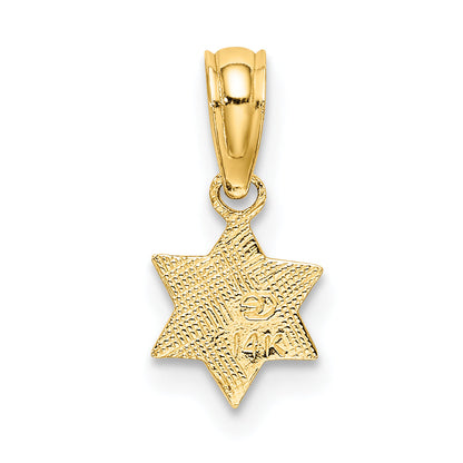 14K Yellow Gold Engraved Mini Star Of David Charm