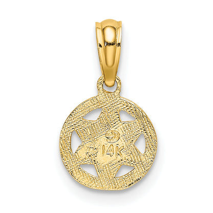 14K Yellow Gold Engraved Star Of David Charm