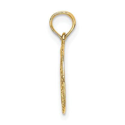 14K Yellow Gold Engraved Star Of David In Circle Charm