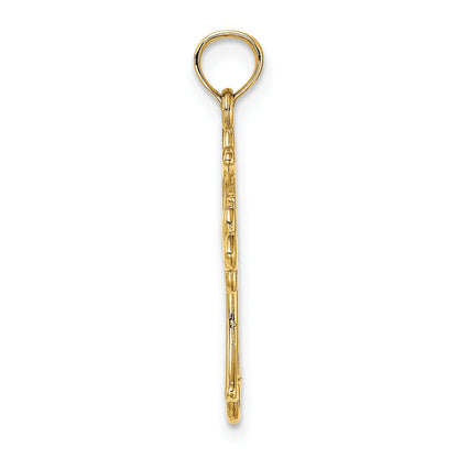 14K Yellow Gold Cut-Out Dove Center Cross Charm