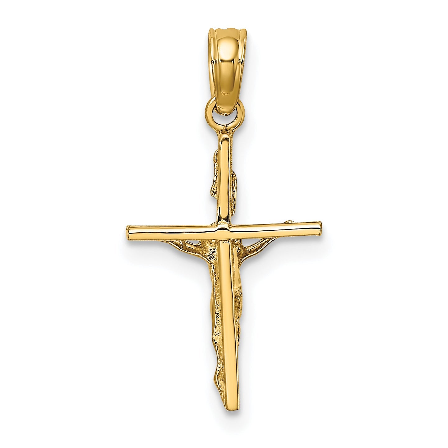 14K Yellow Gold Small Polished Crucifix Charm