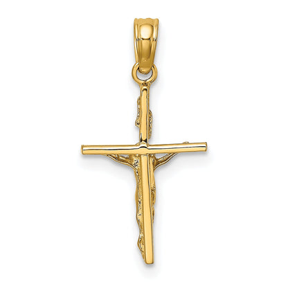 14K Yellow Gold Small Polished Crucifix Charm