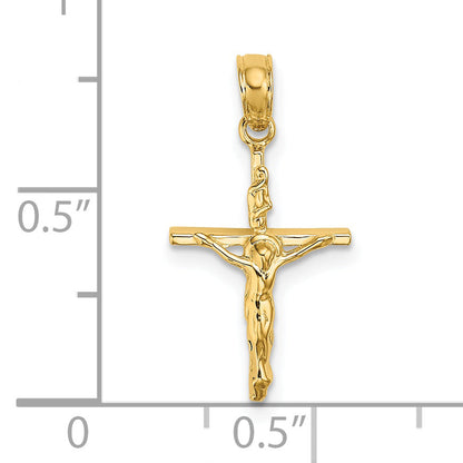 14K Yellow Gold Small Polished Crucifix Charm