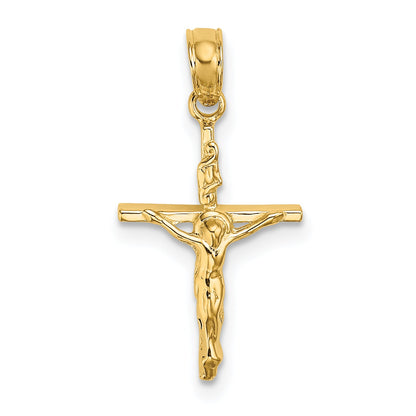 14K Yellow Gold Small Polished Crucifix Charm