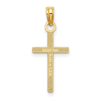14K Yellow Gold Polished Small Cross Charm