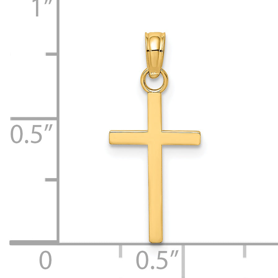 14K Yellow Gold Polished Small Cross Charm
