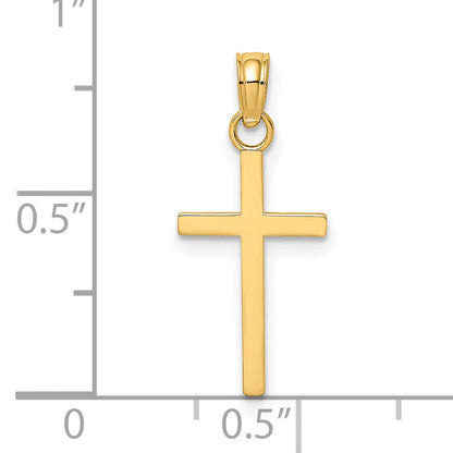 14K Yellow Gold Polished Small Cross Charm