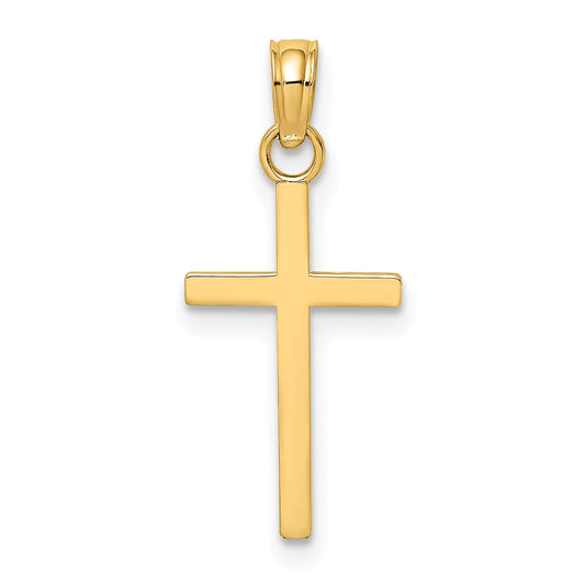 14K Yellow Gold Polished Small Cross Charm