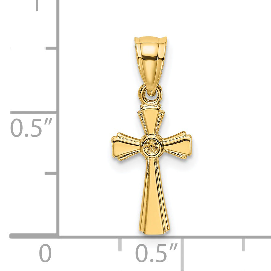14K Yellow Gold Mini Cross Charm