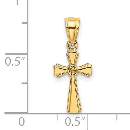 14K Yellow Gold Mini Cross Charm