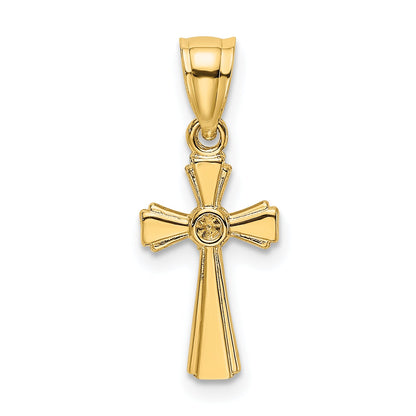 14K Yellow Gold Mini Cross Charm