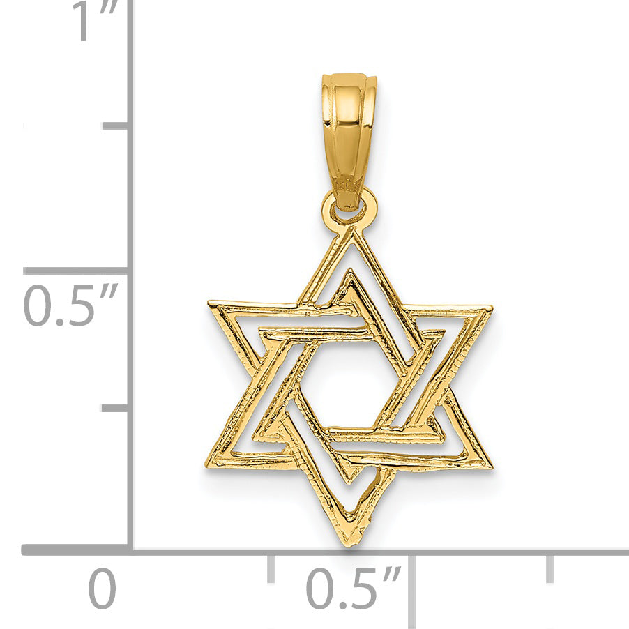 14K Yellow Gold Polished Star Of David Charm