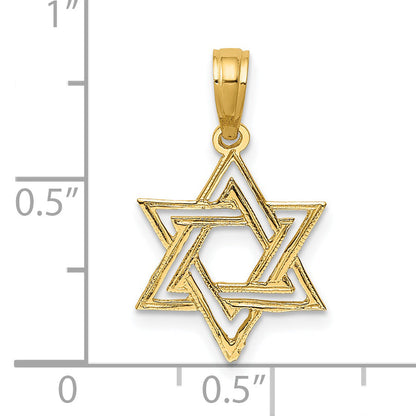 14K Yellow Gold Polished Star Of David Charm