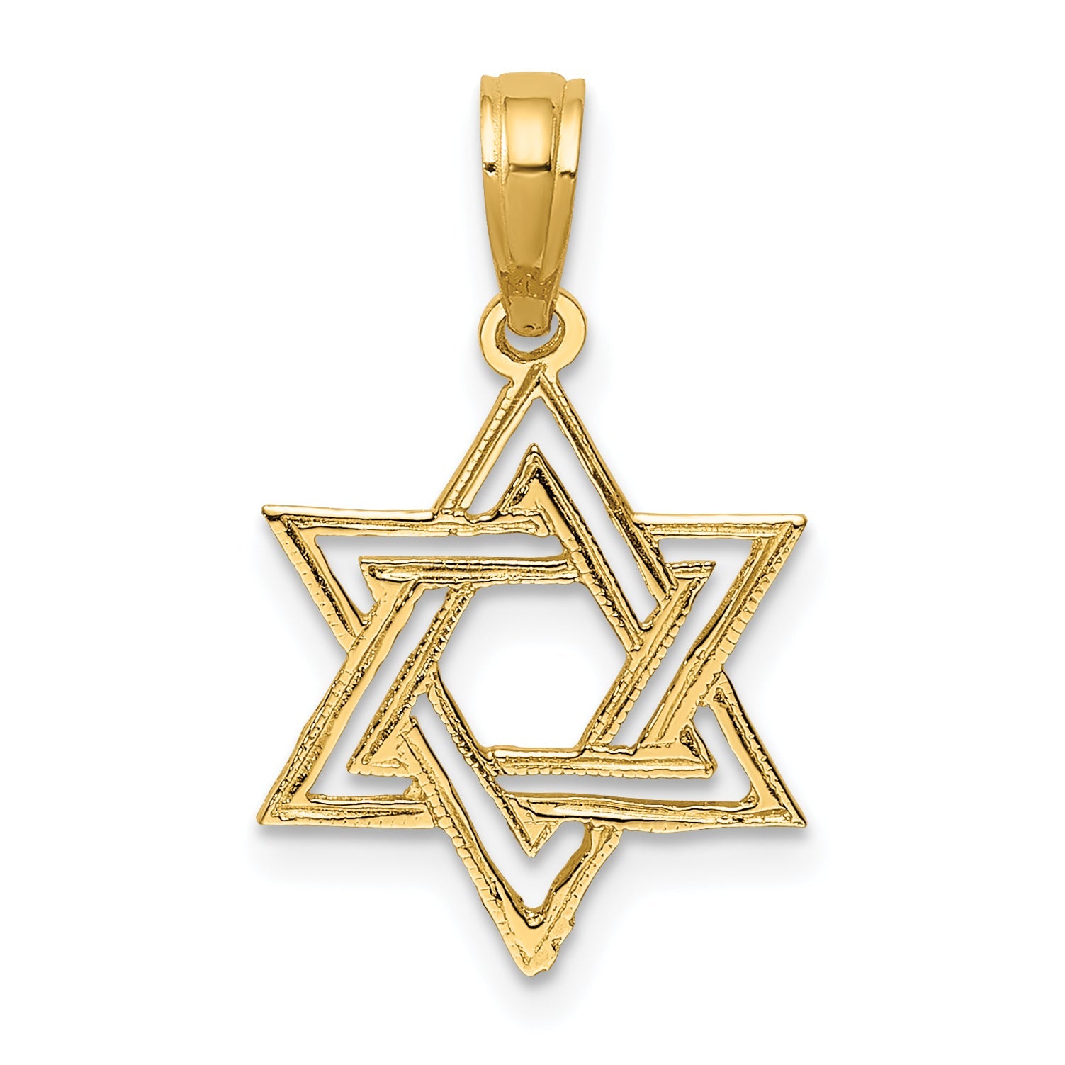 14K Yellow Gold Polished Star Of David Charm