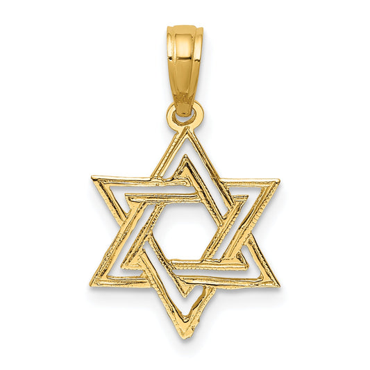 14K Yellow Gold Polished Star Of David Charm