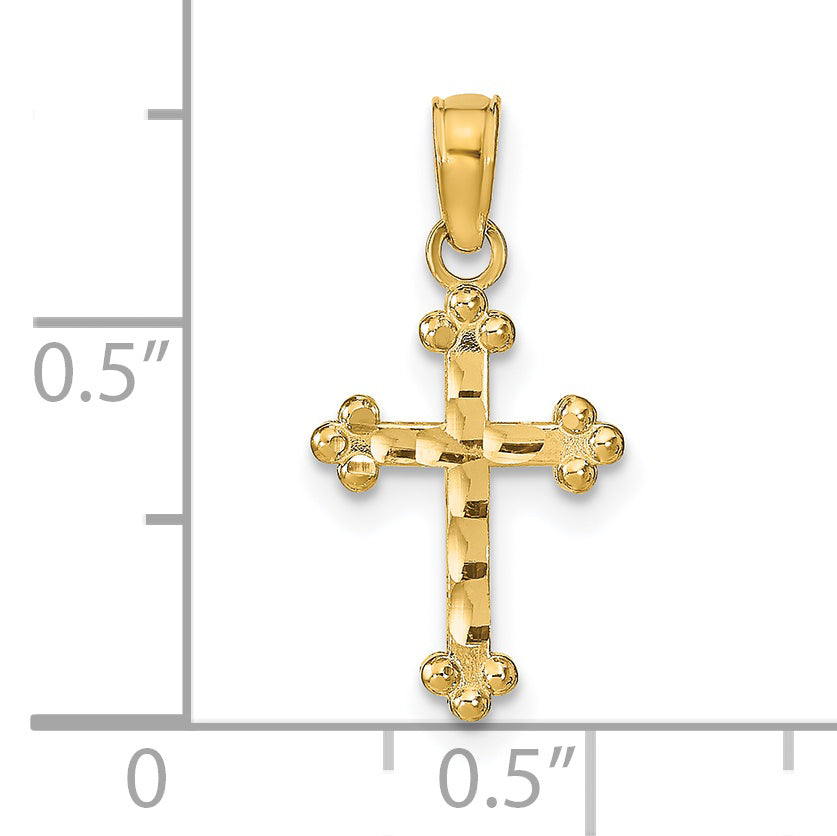 14K Yellow Gold D/C Cross Pendant