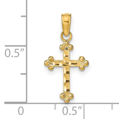 14K Yellow Gold D/C Cross Pendant