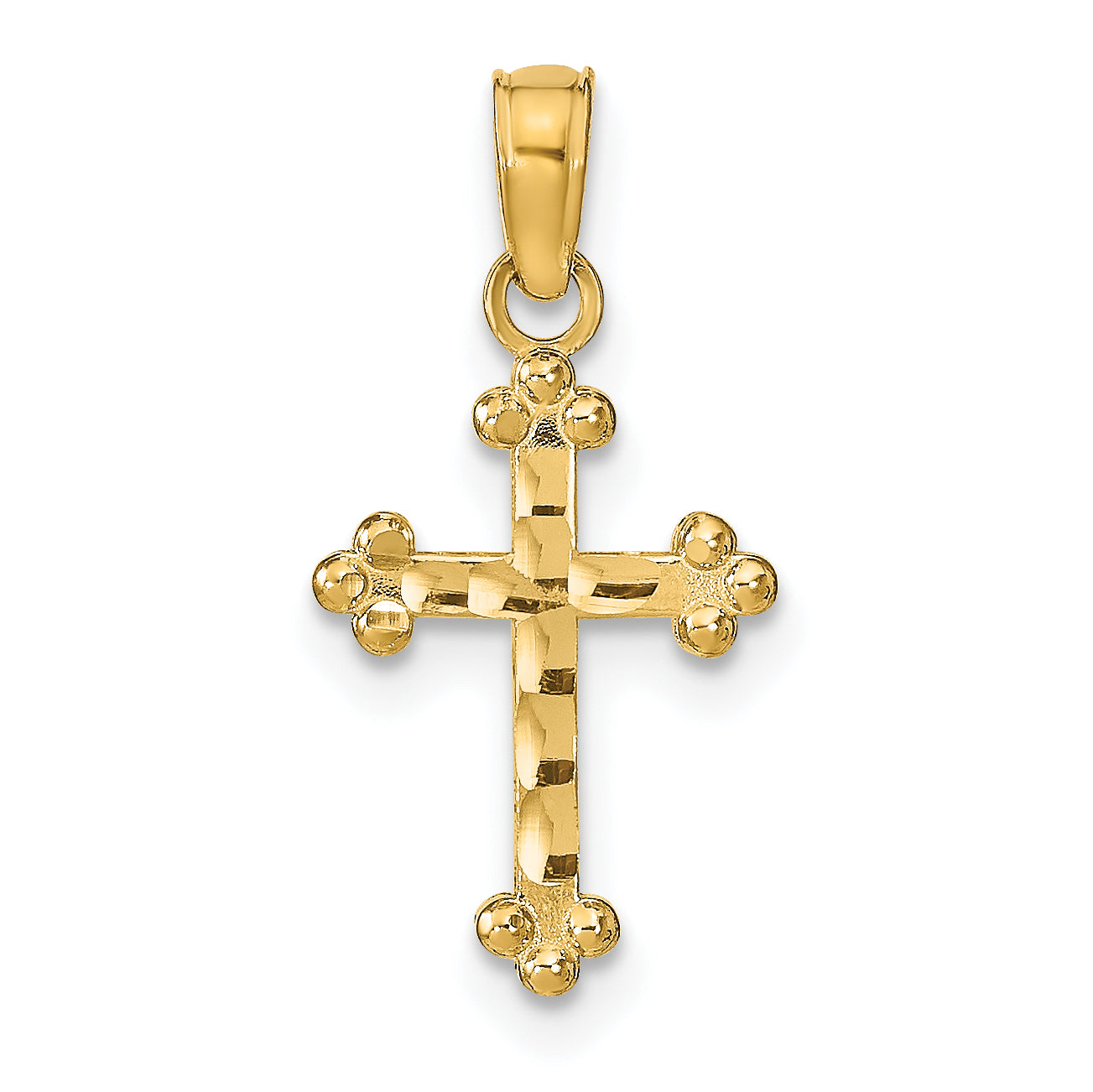 14K Yellow Gold D/C Cross Pendant