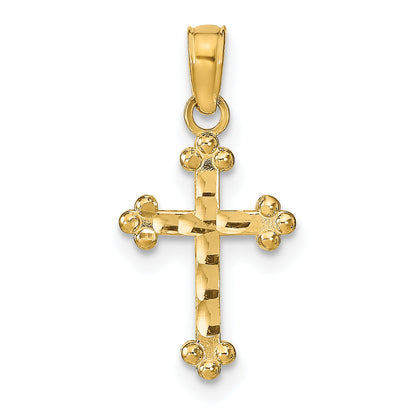 14K Yellow Gold D/C Cross Pendant