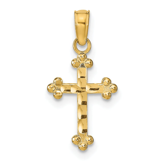 14K Yellow Gold D/C Cross Pendant