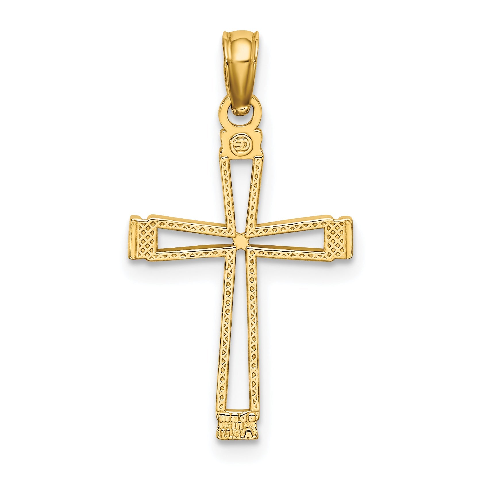 14K Yellow Gold Cut-Out Cross Pendant