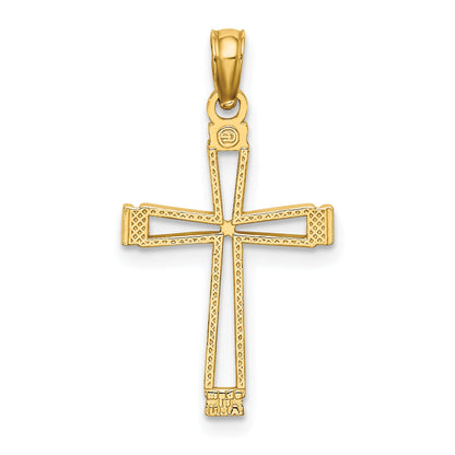 14K Yellow Gold Cut-Out Cross Pendant