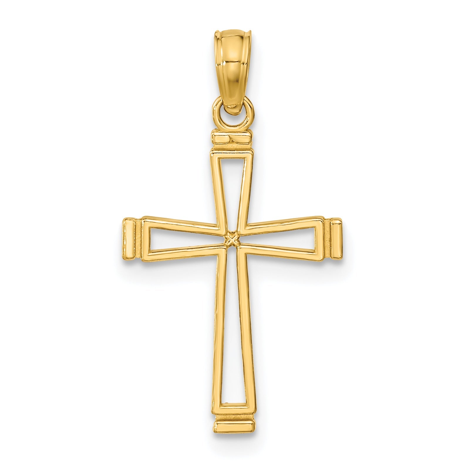 14K Yellow Gold Cut-Out Cross Pendant