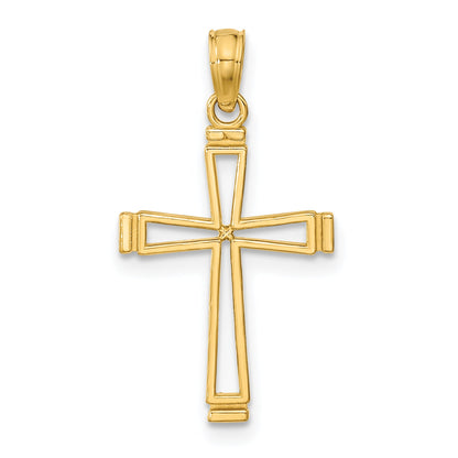 14K Yellow Gold Cut-Out Cross Pendant