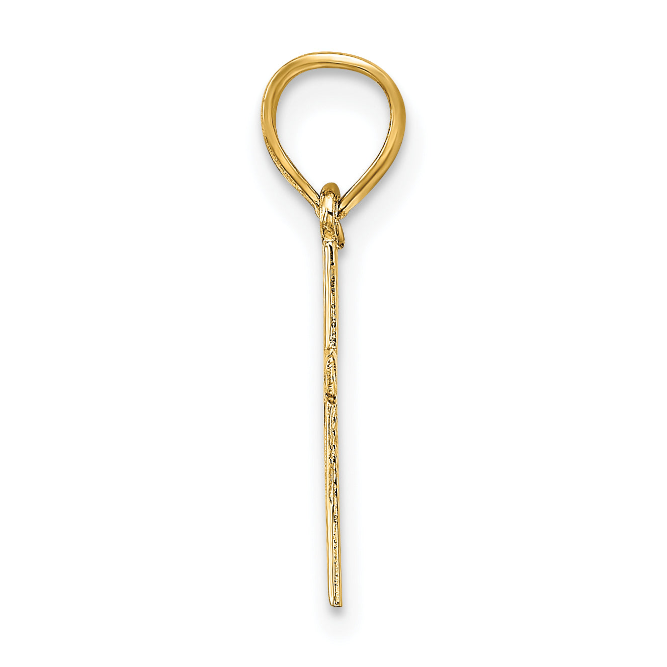 14K Yellow Gold Polished W/ Star Pattern Mini Cross Charm