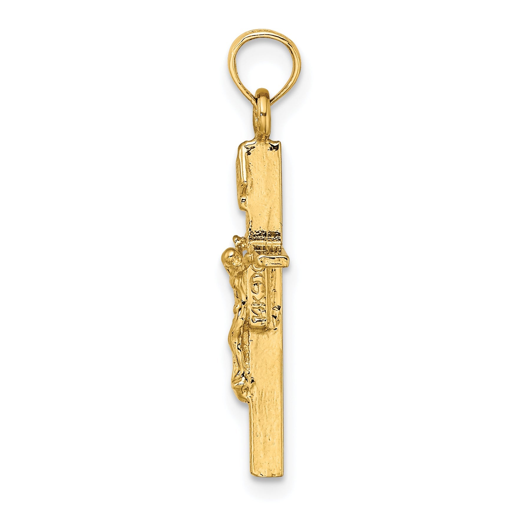 14K Yellow Gold Inri Crucifix Charm