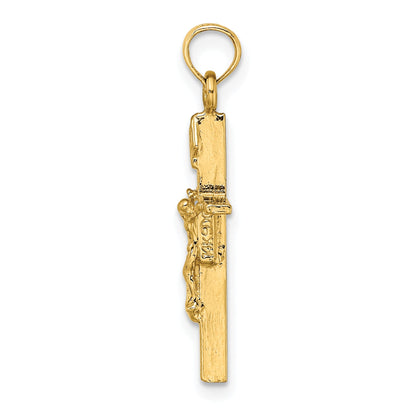 14K Yellow Gold Inri Crucifix Charm