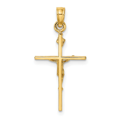 14K Yellow Gold Inri Crucifix Charm