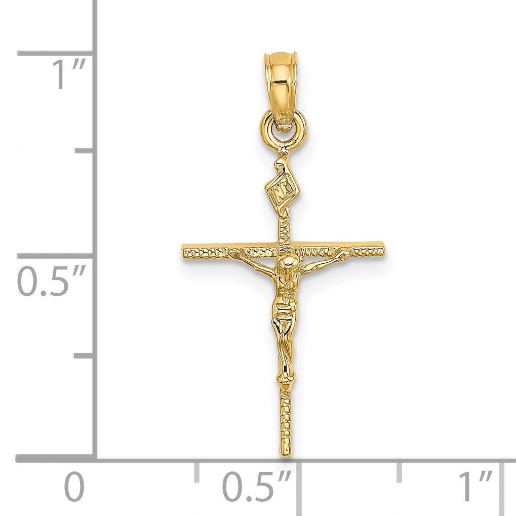 14K Yellow Gold Inri Crucifix Charm