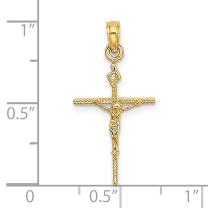 14K Yellow Gold Inri Crucifix Charm