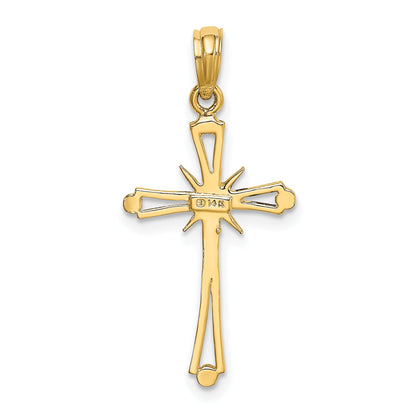 14K Yellow Gold Polished W/ X Center Cross Charm