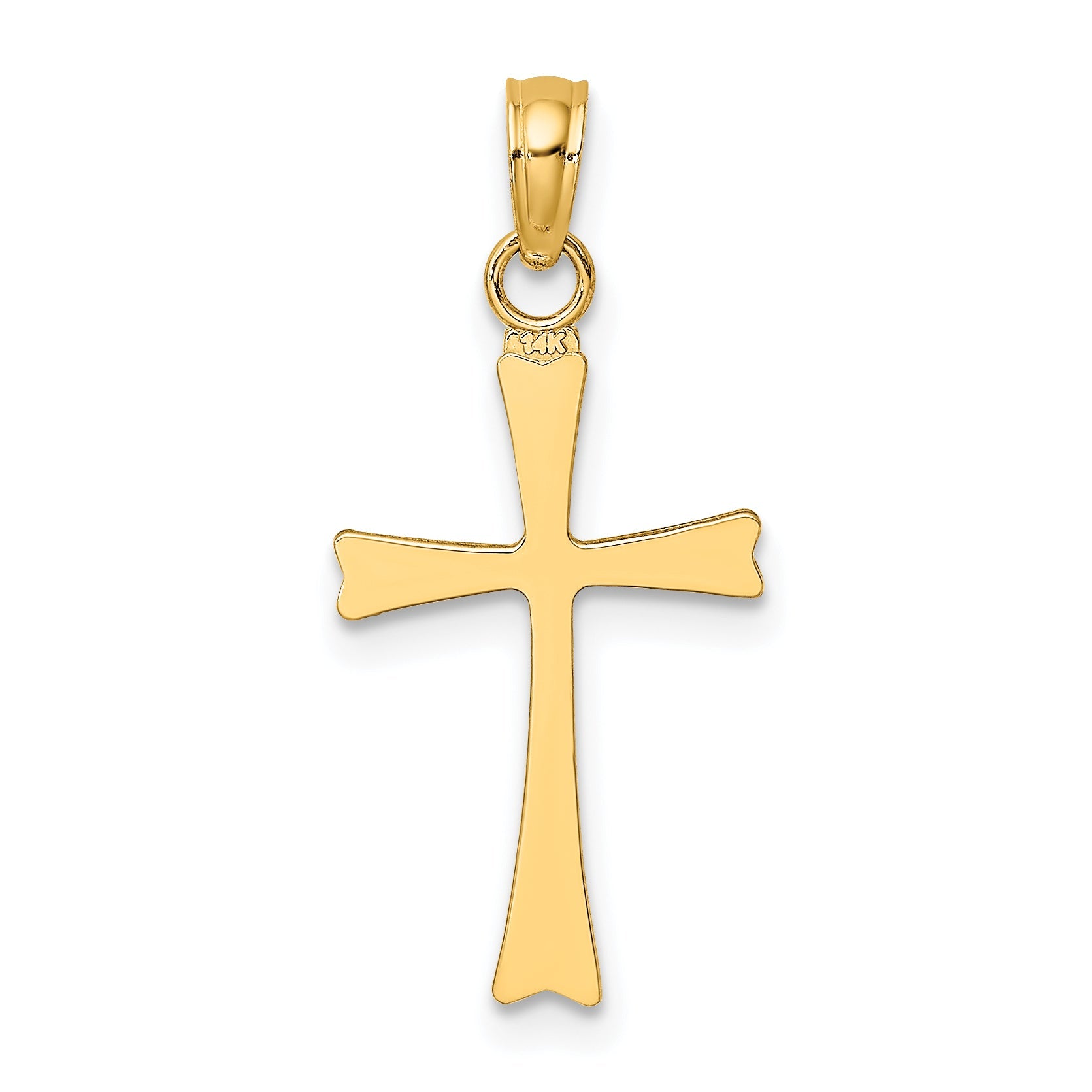 14K Yellow Gold Polished Cross Charm