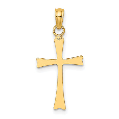 14K Yellow Gold Polished Cross Charm